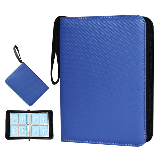 Card Binder 4-Pocket, 400 Pockets Card Holder with 50 Sleeves blue