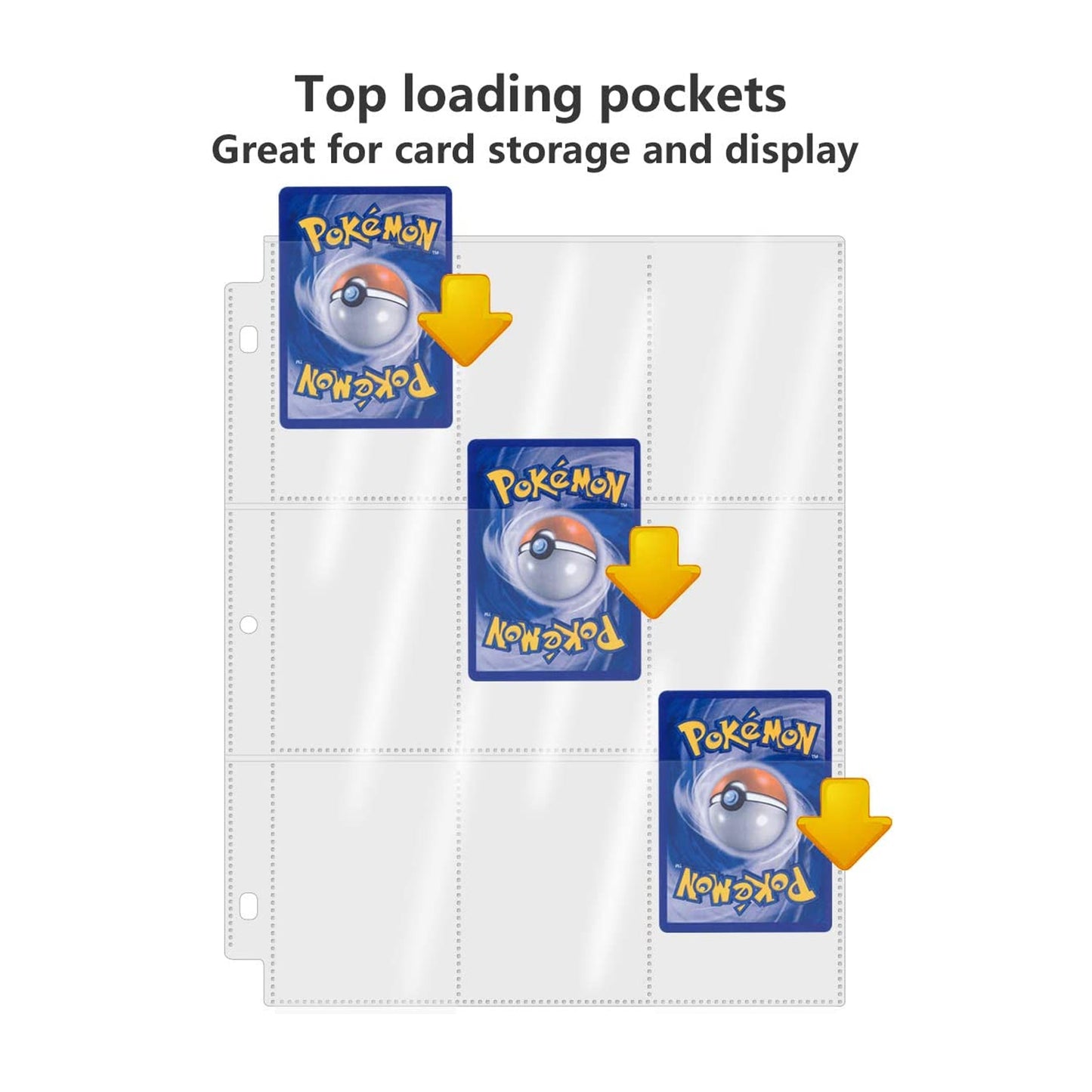 50 Pockets Trading Card Sleeves Binder, Baseball Card Binder Sleeves fit for MTG, Yugioh Cards, Standard Size Sports Card, 3 Ring Binder Card Holder Protector