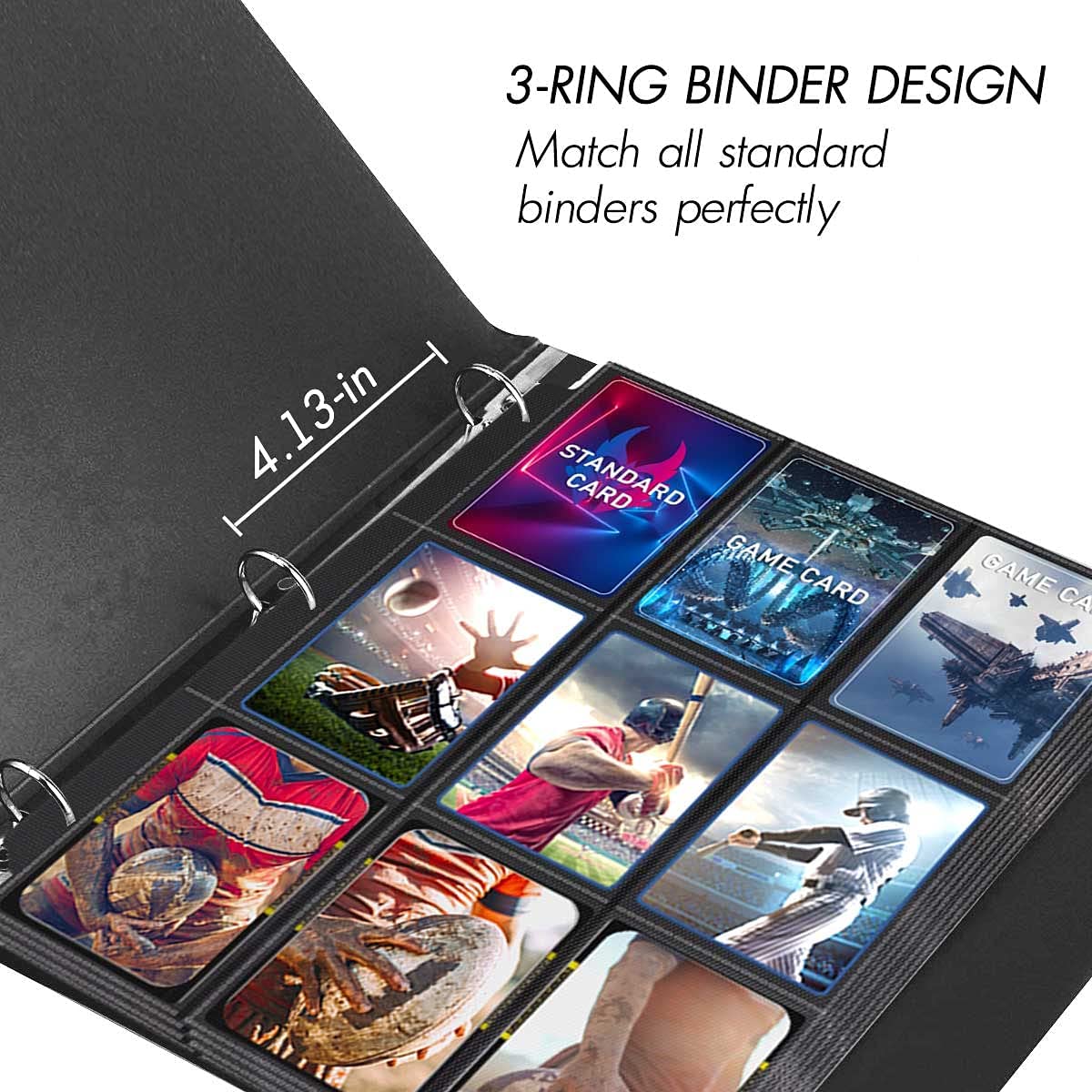 Ring Binder Depot 9-Pocket Trading Card Binder Sleeves for 3 Ring Binders | YuGiOh Baseball Pokemon Sports Card Protector Sheets | Plastic Top Loader