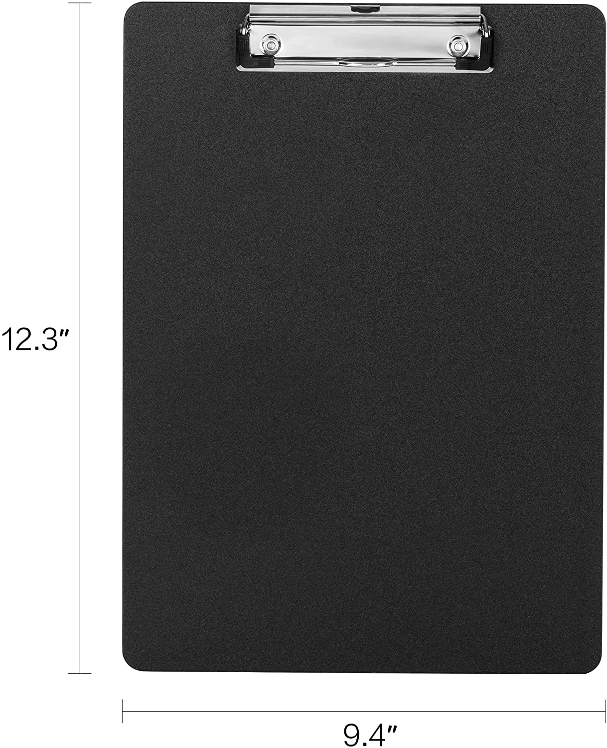 Deli Plastic Clipboard, Clip Board with Low Profile Clip, Standard A4 Letter Size Clipboards for Nurses, Students, Office and Women, Black, 2 Pack